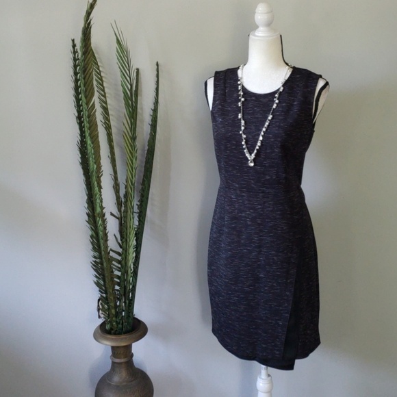 Kenneth Cole Dresses & Skirts - Kenneth Cole heather gray sheath dress with faux leather accent NWT
